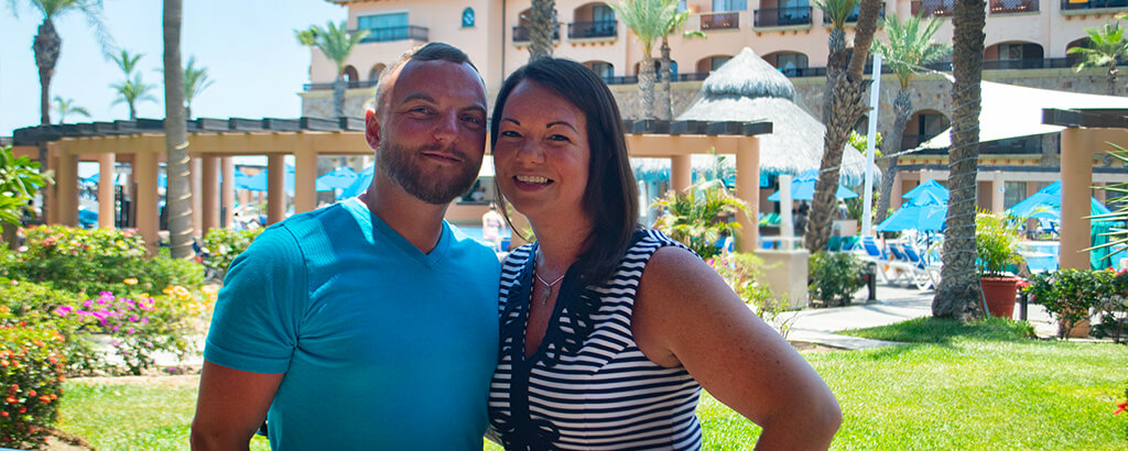 Happy Newlywed Couple at Club Solaris Cabos